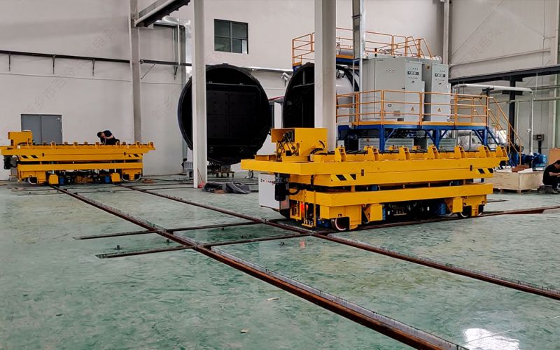 真空爐、烘干爐重型物料流轉(zhuǎn)利器——平移換軌地平車